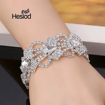 Hesiod Elegant De Culoare Argintie Farmecul Brățară De Cristal Brățară De Bijuterii Pentru Femei
