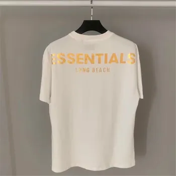 Plaja lungă de CEAȚĂ Essentials tricouri Barbati Femei 1:1 de Înaltă Calitate Tesatura densa Top Tee Supradimensionate Essentials T-Shirt