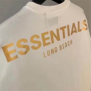Plaja lungă de CEAȚĂ Essentials tricouri Barbati Femei 1:1 de Înaltă Calitate Tesatura densa Top Tee Supradimensionate Essentials T-Shirt