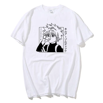 Kawaii Hunter X Hunter Tricou Barbati Maneca Scurta Killua Zoldyck T-shirt, O-Neck Montate Bumbac Moale Anime Manga Tricou Haine