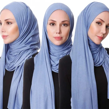 85*180cm musulman jersey hijab eșarfă pentru femei islamice bumbac moale văl femme musulmani simplu șaluri și împachetări hijab turaban