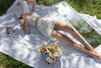 Northflow Fuste Femei Faldas Mujer moda de Imprimare Florale Dantela Mozaic Mini Anglia stil Harajuku Saia Fuste Femei din Două Piese