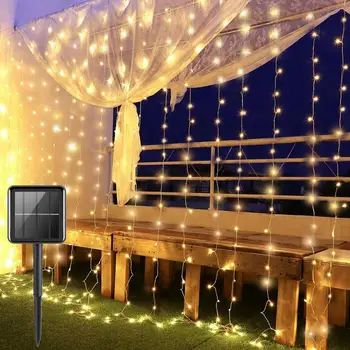 Șir LED Lumini în aer liber Lumini Zână 8 Moduri de energie Solară pentru Crăciun, Anul Nou, Petrecere, Nunta Fereastra Dormitorului Cortina Garland