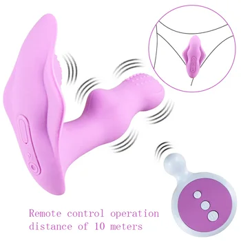 Silicon Moale Usor De Purtat Fluture Dildo Vibrator Pentru Femei Masturbator Stimulator Clitoris Sex Feminin Anal Vibrator Chilotei Jucarii Sexuale