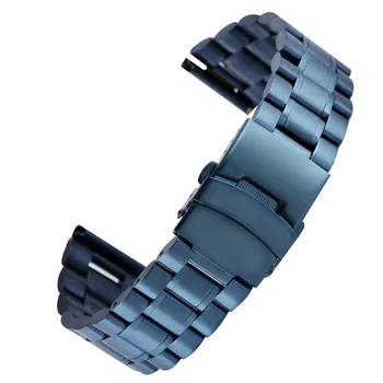 Albastru instelat 18/20/22mm din Oțel Inoxidabil Ceas Banda de Pliere Incuietoare Oțel Watchbands Înlocuiri Curea Ceas