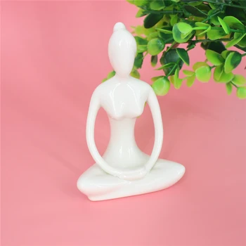 Porțelan, Ceramică Yoga Yoga Figurina Statuie Yoga Cadou Ornament Mini Decor Doamna Statuie Pentru Camera Stil Minimalist Modern