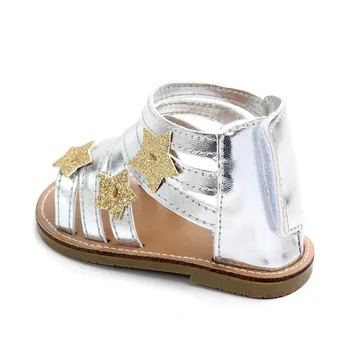 FOCUSNORM 0-18M Copil Nou-născut Fete Printesa Sandale Pantofi din Piele PU Plat Cu Toc Moale Pantofi de Moda 2 Culori