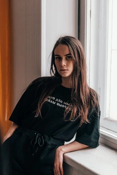 Vara tricou Negru Pentru Doamna de Moda Stil rusesc Tricou