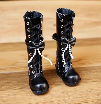 BJD papusa pantofi adecvate pentru 1/3 1/4 SDMSD cod drăguț în vânt pantofi papion negru și alb papusa accesorii