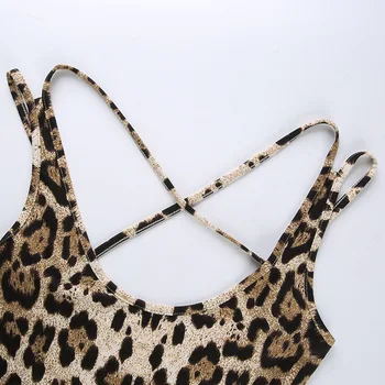 Sleepwear Sexy Femei Leopard de Imprimare Lenjerie Bretele-O bucată de Îmbrăcăminte Lenjerie de corp de Sex Feminin O piesă de îmbrăcăminte de noapte cămăși de noapte