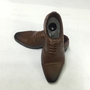 1/6 scară barbati din piele maro pantofi cizme modele se potrivesc pentru 12