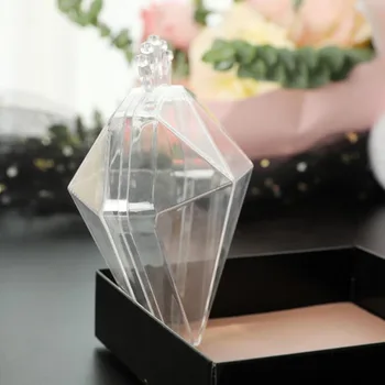 30Pcs Coroana de Diamant Transparent Fals Geană Cutie de Ambalaj Personalizat Fals 3D Nurca Geană Caz Forma de Diamant Cutie Goală