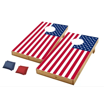 Lemn portabil Cornhole Set Jucarii Copii Steagul American și Drapelele de Stat 1board Jocuri pentru Copii, Jocuri de Familie Dropshipping
