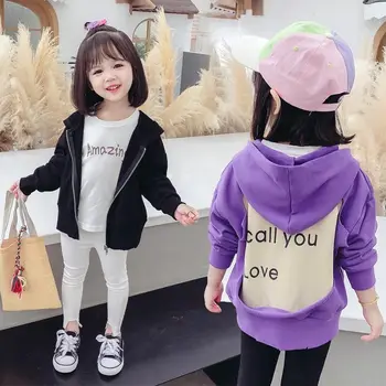 2021 Primăvară Fete Haina Jachete copii pentru Copii stil coreean cu Gluga Uza de Toamna pentru Copii Pulover Sport Paltoane Jacheta de Îmbrăcăminte pentru Copii