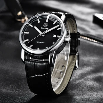 Noi Afaceri Mens Ceasuri Mecanice Impermeabil din Piele Brand de Lux Automatic-Ceas de mână Ceas Relogio Masculino BENYAR