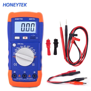 HONEYTEK Condensator Tester Electronica Capacitate Metru Măsurare Capacitate+Ac Vârful Sondei Duce+Aligator Clipuri Tool kit