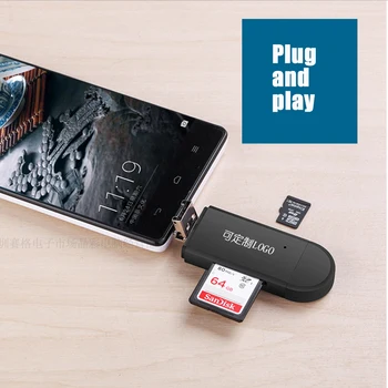 Tip C & micro USB si USB 3 În 1 OTG Card Reader High-speed USB2.0 Universal OTG TF/SD pentru Android Calculator Antete de Extensie