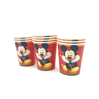 Consumabile partid 61Pcs/31Pcs Disney Roșu Mickey Mouse pentru Copii Tacamuri Fată Băiat Ziua de nastere Placa Cupa Steagul Tablecover Decoratiuni de Aprovizionare