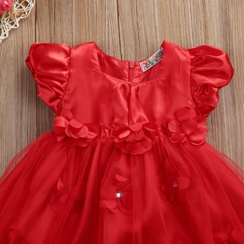 Copilul mic Copil Fata Rochie de Flori Prințesă Petrecere de Nunta Concurs Tul Rochie pudcoco de Anul Nou Costume Fete rochie Tutu