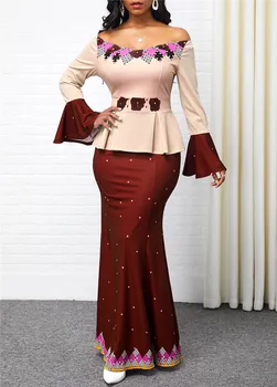 Primavara-Vara Rochie De Femei 2020 Elegant Sexy Slash Gât Lung Rochie De Petrecere Casual Plus Size Slim Bodycon Imprimare Sirena Rochii Maxi