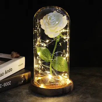 De Vânzare la cald Galaxy Rose Eternelle LED Lumina frumoasa si ia Trandafir Roșu În Cupolă de Sticlă pentru Mama Cadou de Ziua Îndrăgostiților