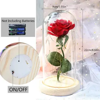 De Vânzare la cald Galaxy Rose Eternelle LED Lumina frumoasa si ia Trandafir Roșu În Cupolă de Sticlă pentru Mama Cadou de Ziua Îndrăgostiților