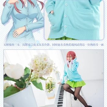 Chintesența Quintuplets Miku Nakano Cosplay Costum Merge Toubun no Hanayome Uniformă Școlară Sintetice Peruci Par Fete Femei