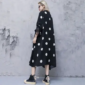 XITAO Streetwear Plus Dimensiunea Rochie de Femei Tendință de Imprimare Maneca Lunga V Gât Rochii Supradimensionate pentru Femei Primavara Haine 2020 XJ3290