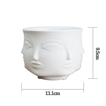 Doamna Fața Capului de Plantat Vaza Fata Vaza pentru Flori Față Umană Vaza de Flori Suculente Oală Grădină Acasă Ornament din Ceramică Albă, Ambarcațiuni