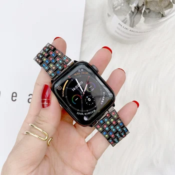 Diamant Curea + Caz pentru Apple Watch Band Seria 6 5 4 3 2 1 SE Femei Ceas Trupa pentru iWatch 38mm 40mm 42mm 44mm Femei Brățară