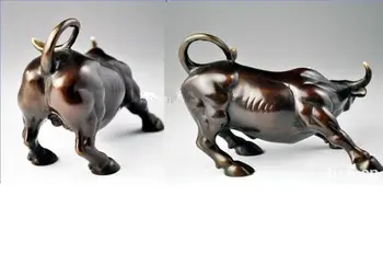 Wall Street Bronz fengshui avere Taur Fioros OX Statuie de Metal artizanat familie decoratiuni