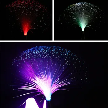 Frumos Romantic de Culoare Schimbare LED cu Fibra Optica Lumina de Noapte Lampa RGB Multicolore Moduri Clipește Lămpi de Masă Pentru Acasă