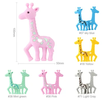Să PĂSTREZE și să CREASCĂ de 2 buc Girafa Silicon jucării Teether rozătoare Copil Colier Bratara Mordedor Copil Cadou Pandantiv DIY Suzeta Lant Jucărie BPA