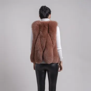 QIUCHEN PJ1810 2019 New Sosire LIVRARE GRATUITA femei de iarna pufoase real blană de vulpe vestă vestă scurtă naturale haină de blană