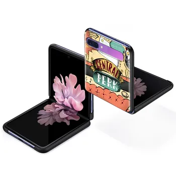 Prieteni Show TV PC-ul de Caz Pentru Samsung Galaxy Z Flip Negru Plastic Dur Telefon Coque Pliere Și Divizarea Shell