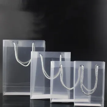 2018 noua creatie pp plastic, ambalaje pentru cadouri pungi cu maner de nunta favoruri de partid saci portabile, din plastic transparent, pungi de cadouri