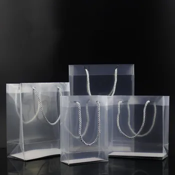 2018 noua creatie pp plastic, ambalaje pentru cadouri pungi cu maner de nunta favoruri de partid saci portabile, din plastic transparent, pungi de cadouri