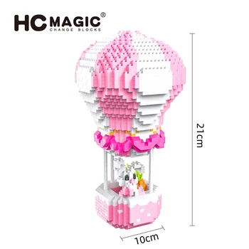 HC Mini blocuri de Drăguț Animale de Companie Elefant, Iepure balon cu aer cald Model de Plastic Cărămizi de Construcție Jucarii Educative Pentru Copii Cadouri