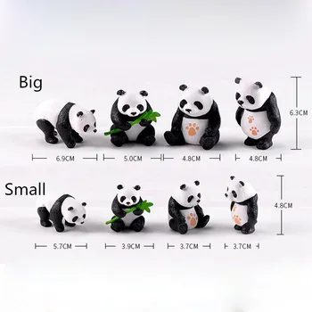 Panda Set de Animal Garden Home Decor Bonsai Mini Toy Miniatura pvc Ornamente artizanale Micro Decor DIY Decorare Tort
