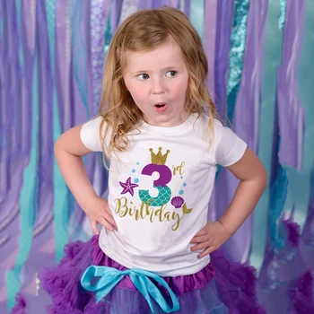 La mulți ani Tricou Fete Copii T-shirt Pentru Vara Copii Voga Desene animate Amuzant Tricou Tricou Copil 3 4 5 6 7 8 9 An Prezent