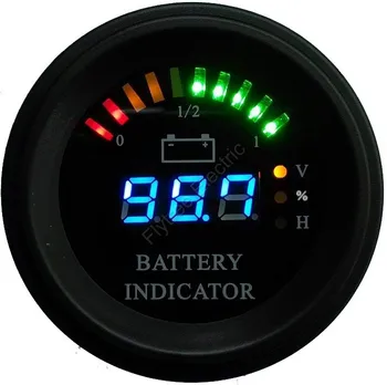 Runda Digital cu LED-uri indicator de Baterie de descărcare de gestiune Indicator contor de ore de stat de metru de încărcare stivuitor, arc linie de LED-uri, EV, 24V până la 200V