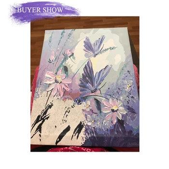 SDOYUNO Pictura De Numere Fluture și flori DIY Vopsea De Numere Pentru Adulți Cadru de Perete Decor Acasă Imagine Pentru Camera de zi