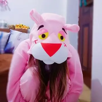HKSNG Kigu Iarna de Animale Desene animate O Bucată de Pijamale de sex Feminin Pantera Roz Leopard Lup Pijamale Pijamale Costume Cosplay Kigur
