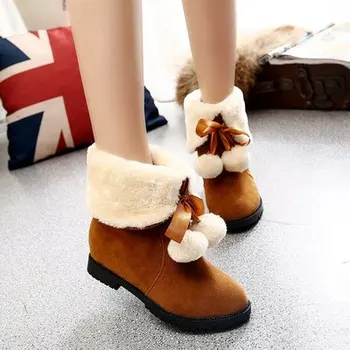 2018 iarna noi cu talpi groase interioară crește coreean pantofi pentru femei cizme scurte de păr mingea cizme de zăpadă