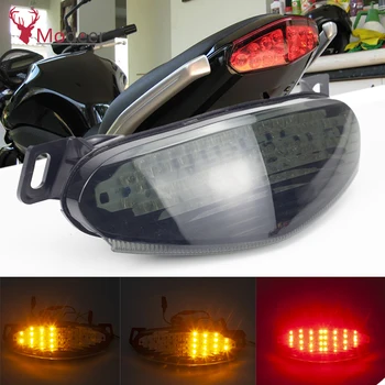 Motocicleta stop Spate Coada de Frână Rândul său, Semnale Integrate de Lumină Led-uri Lampa de Fum Pentru Kawasaki ER6N ER6F Ninja 650R 2009-2011