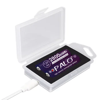 PALO 1.5 v AA baterie Li-ion AA litiu li-ion reîncărcabilă baterie AA 1.5 V 2800mWh cu baterie caz pentru încărcare USB AA de 1,5 V