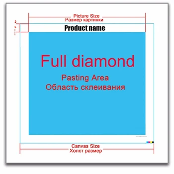 Noua Rundă Completă/Piața Diamant Broderie Tablă de Artă 