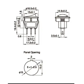 10buc 16mm Rotund pornit/Oprit Cerc Comutator Basculant 3 Mod 3 Pin 3A DIY Electrice de Proiect