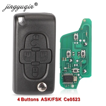 Jingyuqin ASK/FSK 433Mhz 4 Butoane Flip Floding la Distanță Telecomanda de Control Pentru Peugeot 1007 Pentru Citroen C8 VA2/HU82 Lama CE0523