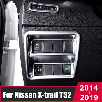 ABS Cromat Faruri Masina Comuta Butonul de Reglare a Acoperi Cercul Trim Autocolant Pentru Nissan X-trail X-Trail T32-2020 Accesorii